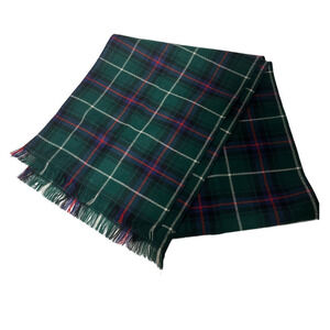 Vintage Wool Plaid Tartan Scarf Made In Scotland